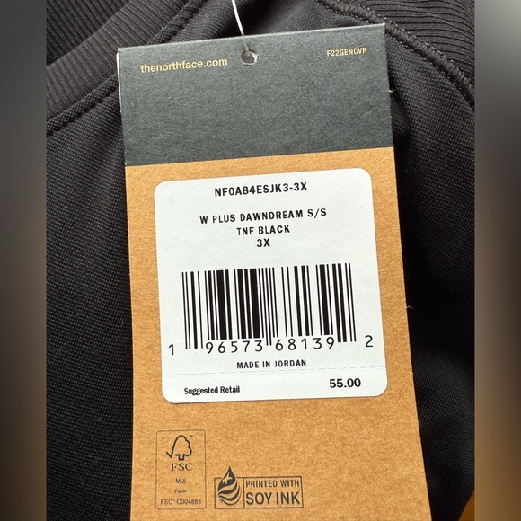 NWT The North Face Women’s Plus Dawndream Relaxed Pleated Tee Black Size 3XL - Picture 6 of 8